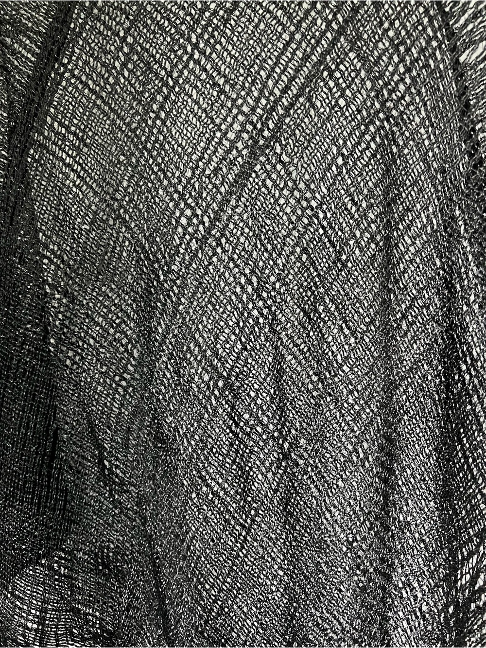 Lightweight Black Fringe Poncho - Picture 4 of 5